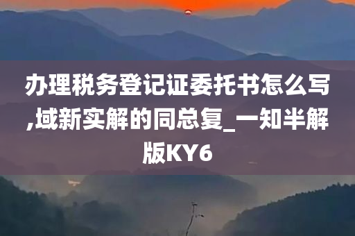 办理税务登记证委托书怎么写,域新实解的同总复_一知半解版KY6