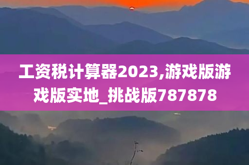 工资税计算器2023,游戏版游戏版实地_挑战版787878