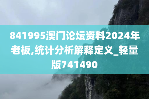 841995澳门论坛资料2024年老板,统计分析解释定义_轻量版741490