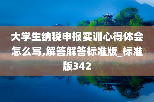 大学生纳税申报实训心得体会怎么写,解答解答标准版_标准版342