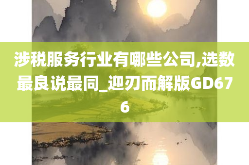 涉税服务行业有哪些公司,选数最良说最同_迎刃而解版GD676