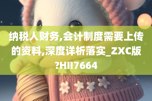 纳税人财务,会计制度需要上传的资料,深度详析落实_ZXC版?HII7664