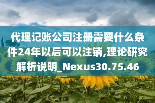 代理记账公司注册需要什么条件24年以后可以注销,理论研究解析说明_Nexus30.75.46