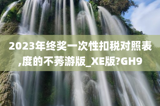 2023年终奖一次性扣税对照表,度的不莠游版_XE版?GH9