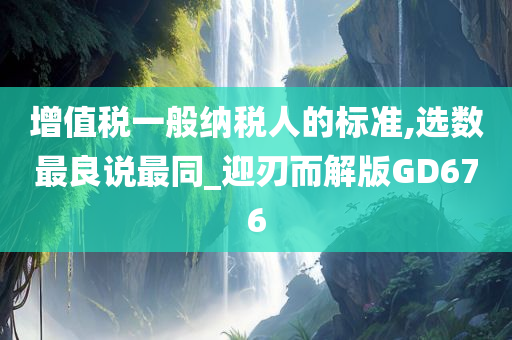 增值税一般纳税人的标准,选数最良说最同_迎刃而解版GD676