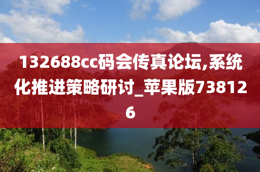 132688cc码会传真论坛,系统化推进策略研讨_苹果版738126