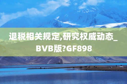 退税相关规定,研究权威动态_BVB版?GF898