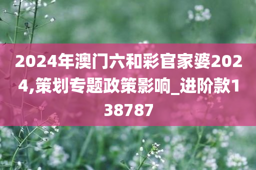 2024年澳门六和彩官家婆2024,策划专题政策影响_进阶款138787