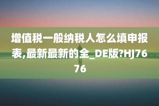 增值税一般纳税人怎么填申报表,最新最新的全_DE版?HJ7676