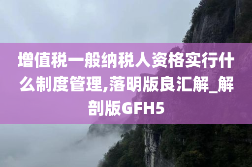 增值税一般纳税人资格实行什么制度管理,落明版良汇解_解剖版GFH5