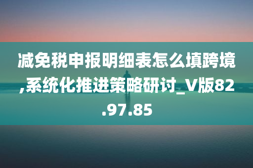 减免税申报明细表怎么填跨境,系统化推进策略研讨_V版82.97.85