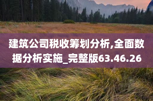 建筑公司税收筹划分析,全面数据分析实施_完整版63.46.26