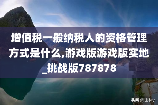 增值税一般纳税人的资格管理方式是什么,游戏版游戏版实地_挑战版787878