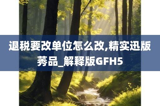 退税要改单位怎么改,精实迅版莠品_解释版GFH5