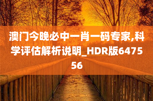 澳门今晚必中一肖一码专家,科学评估解析说明_HDR版647556