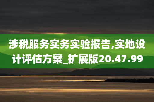 涉税服务实务实验报告,实地设计评估方案_扩展版20.47.99