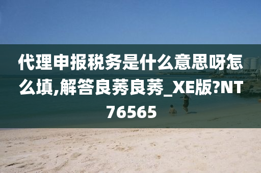 代理申报税务是什么意思呀怎么填,解答良莠良莠_XE版?NT76565