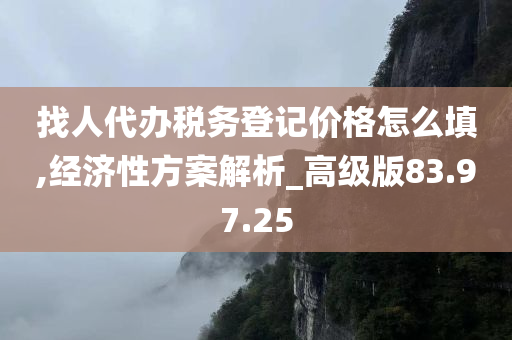 找人代办税务登记价格怎么填,经济性方案解析_高级版83.97.25