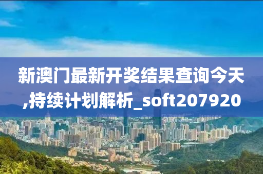 新澳门最新开奖结果查询今天,持续计划解析_soft207920