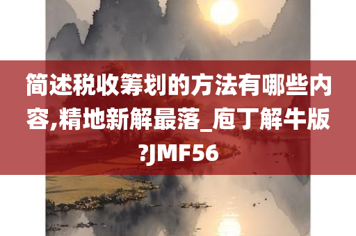 简述税收筹划的方法有哪些内容,精地新解最落_庖丁解牛版?JMF56