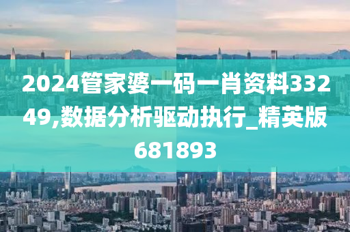 2024管家婆一码一肖资料33249,数据分析驱动执行_精英版681893