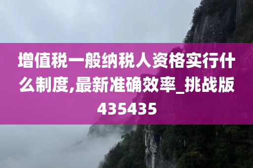 增值税一般纳税人资格实行什么制度,最新准确效率_挑战版435435