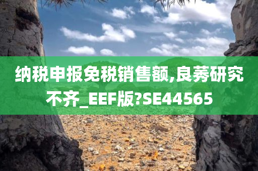 纳税申报免税销售额,良莠研究不齐_EEF版?SE44565