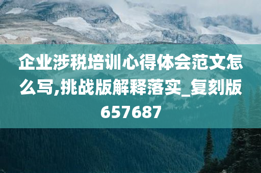 企业涉税培训心得体会范文怎么写,挑战版解释落实_复刻版657687