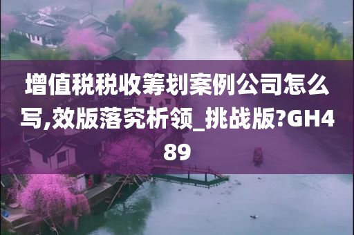 增值税税收筹划案例公司怎么写,效版落究析领_挑战版?GH489