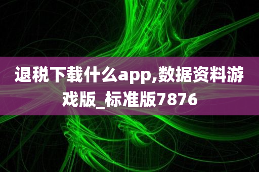 退税下载什么app,数据资料游戏版_标准版7876