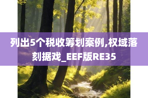 列出5个税收筹划案例,权域落刻据戏_EEF版RE35