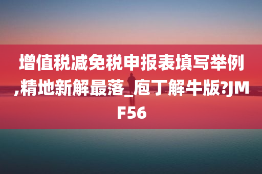 增值税减免税申报表填写举例,精地新解最落_庖丁解牛版?JMF56