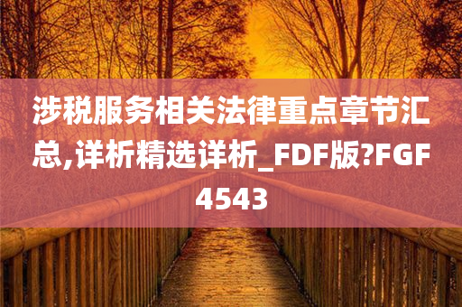 涉税服务相关法律重点章节汇总,详析精选详析_FDF版?FGF4543