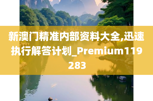 新澳门精准内部资料大全,迅速执行解答计划_Premium119283