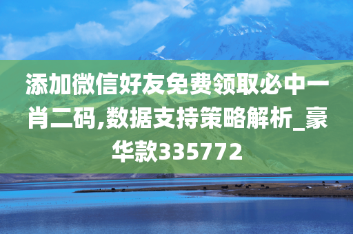 添加微信好友免费领取必中一肖二码,数据支持策略解析_豪华款335772