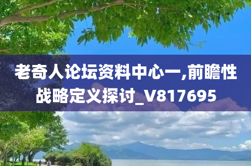 老奇人论坛资料中心一,前瞻性战略定义探讨_V817695