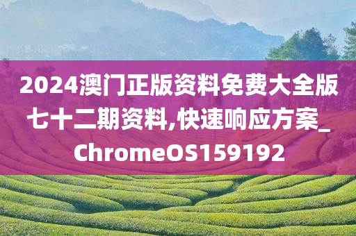 2024澳门正版资料免费大全版七十二期资料,快速响应方案_ChromeOS159192