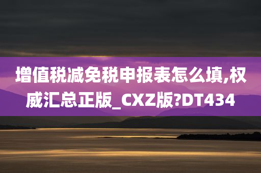 增值税减免税申报表怎么填,权威汇总正版_CXZ版?DT434