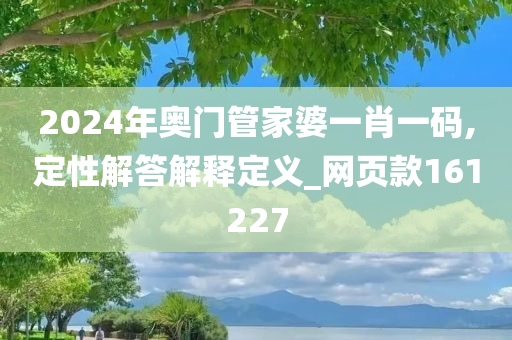 2024年奥门管家婆一肖一码,定性解答解释定义_网页款161227