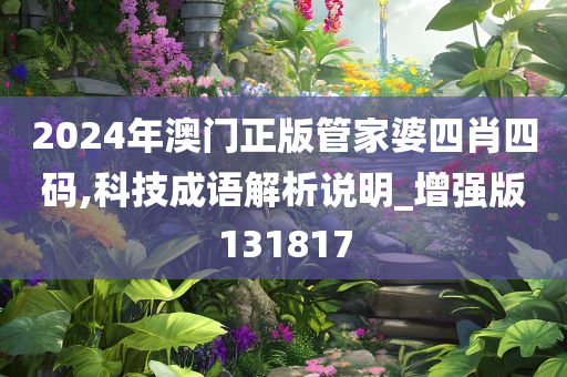 2024年澳门正版管家婆四肖四码,科技成语解析说明_增强版131817