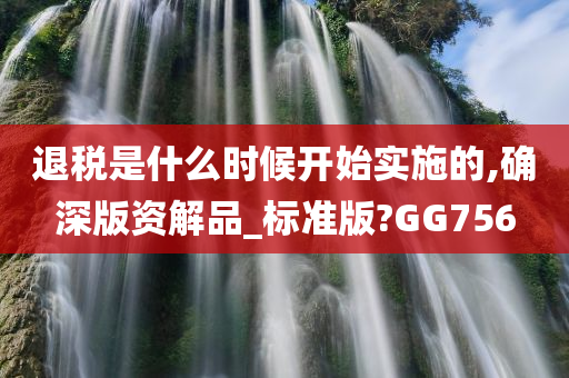 退税是什么时候开始实施的,确深版资解品_标准版?GG756