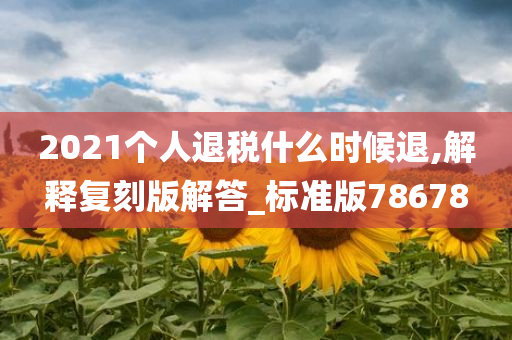 2021个人退税什么时候退,解释复刻版解答_标准版78678