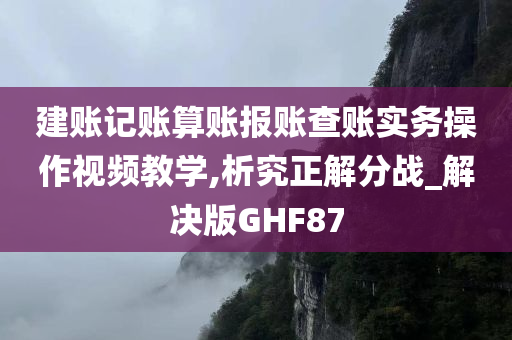 建账记账算账报账查账实务操作视频教学,析究正解分战_解决版GHF87