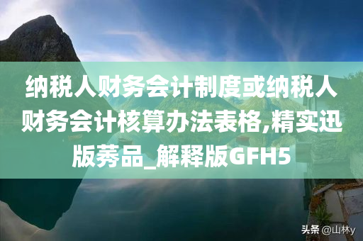 纳税人财务会计制度或纳税人财务会计核算办法表格,精实迅版莠品_解释版GFH5