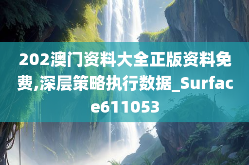 202澳门资料大全正版资料免费,深层策略执行数据_Surface611053