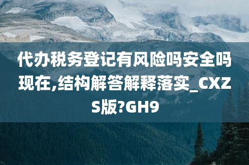 代办税务登记有风险吗安全吗现在,结构解答解释落实_CXZS版?GH9