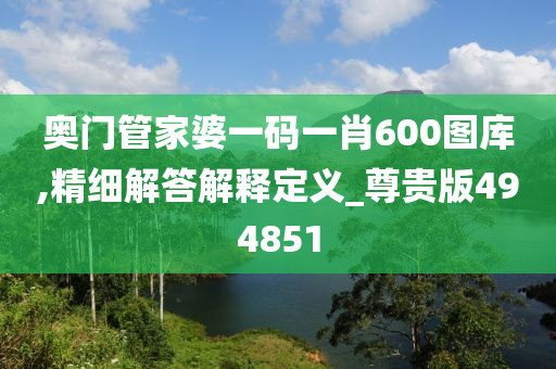 奥门管家婆一码一肖600图库,精细解答解释定义_尊贵版494851