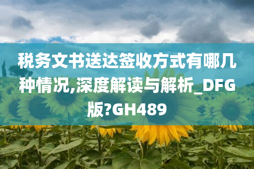 税务文书送达签收方式有哪几种情况,深度解读与解析_DFG版?GH489