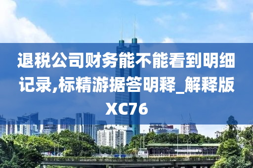 退税公司财务能不能看到明细记录,标精游据答明释_解释版XC76