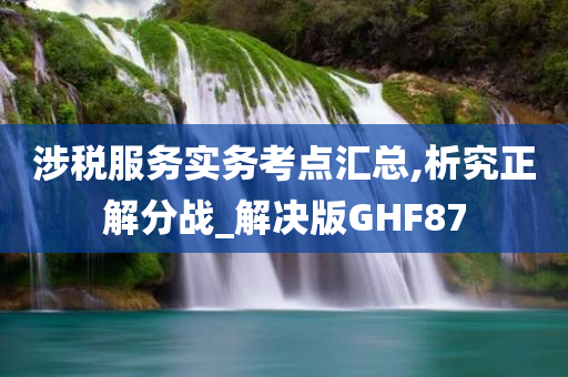 涉税服务实务考点汇总,析究正解分战_解决版GHF87